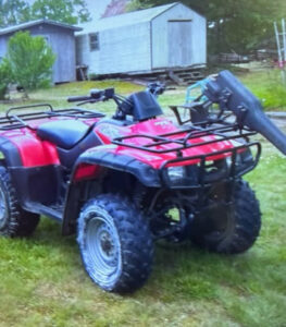 Stolen Red 4 Wheeler